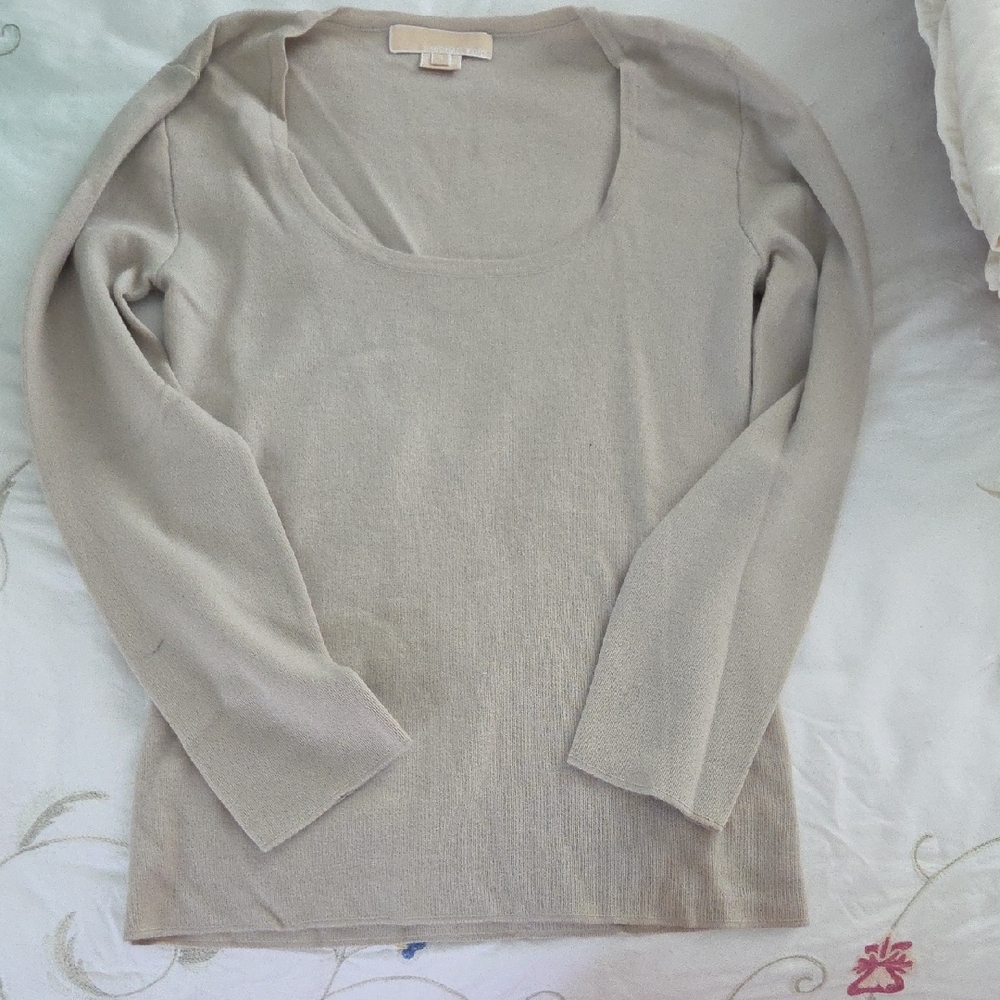Michael Kors Cream Scoop Neck Sweater